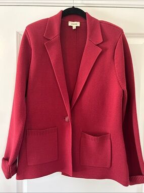 L'AGENCE Crimson Knit Blazer Jacket